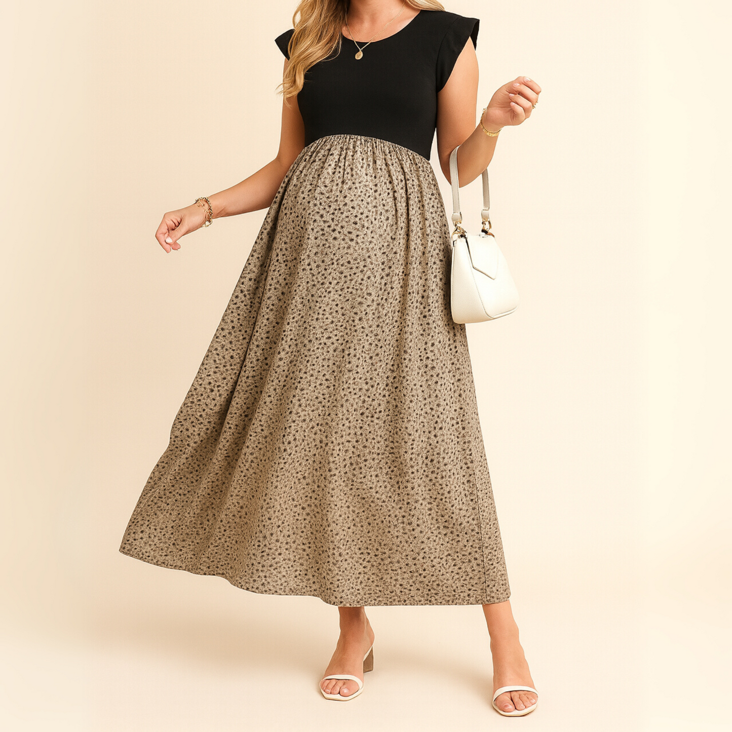 2 TONE DRESS - MATERNITY AND POSTPARTUM