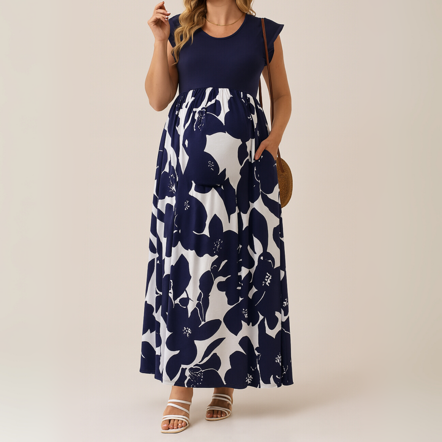 2 TONE DRESS - MATERNITY AND POSTPARTUM