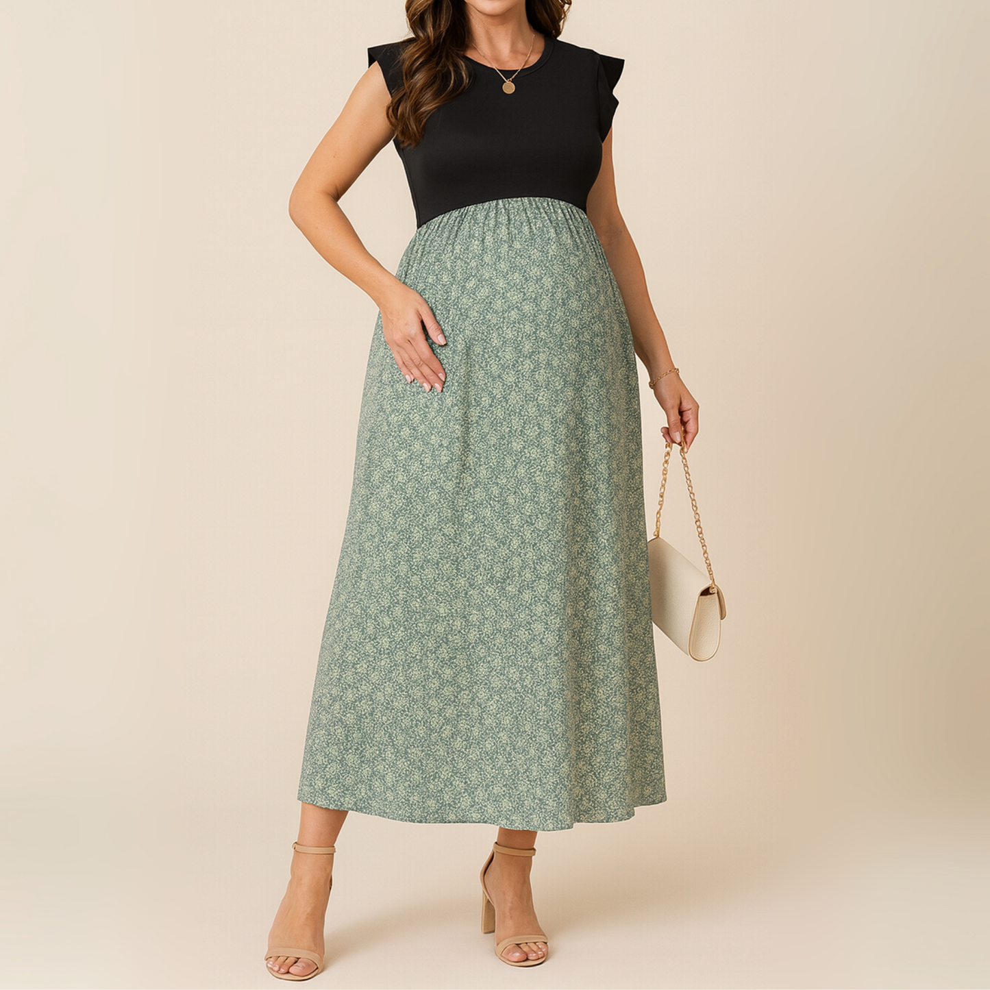 2 TONE DRESS - MATERNITY AND POSTPARTUM