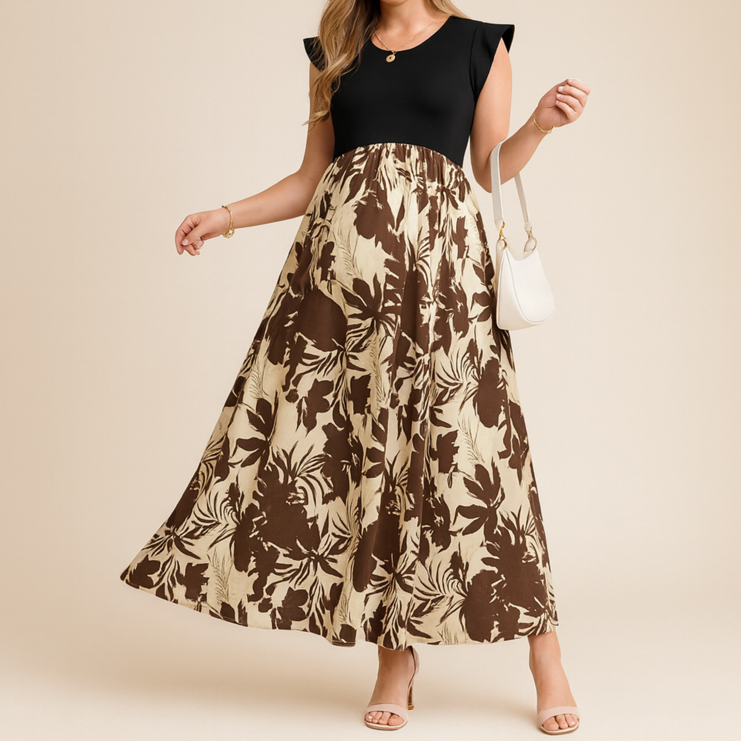 2 TONE DRESS - MATERNITY AND POSTPARTUM