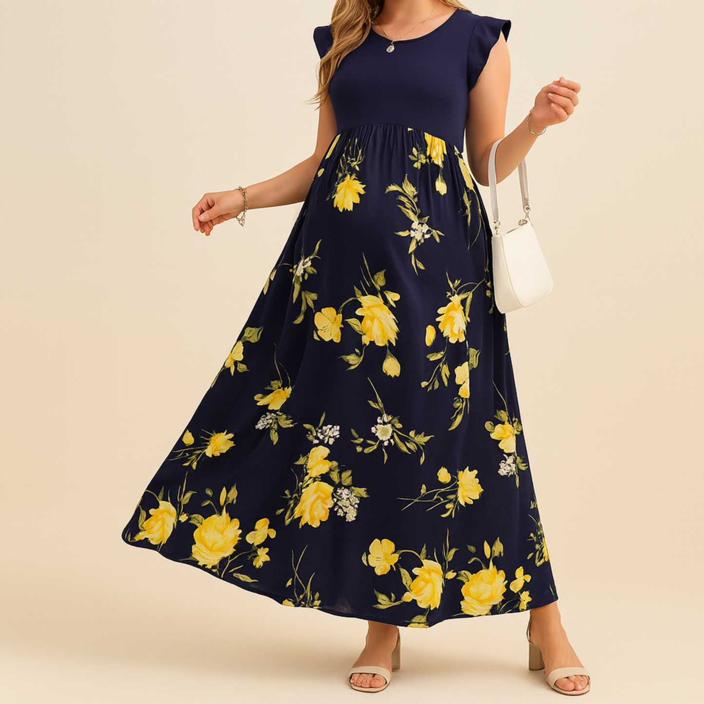2 TONE DRESS - MATERNITY AND POSTPARTUM