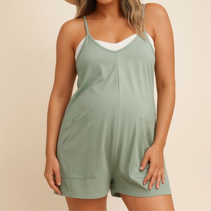 OVERSIZED JUMPSUIT SHORTS - MATERNITY AND POSTPARTUM