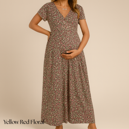 V-NECK DRESS - MATERNITY AND POSTPARTUM