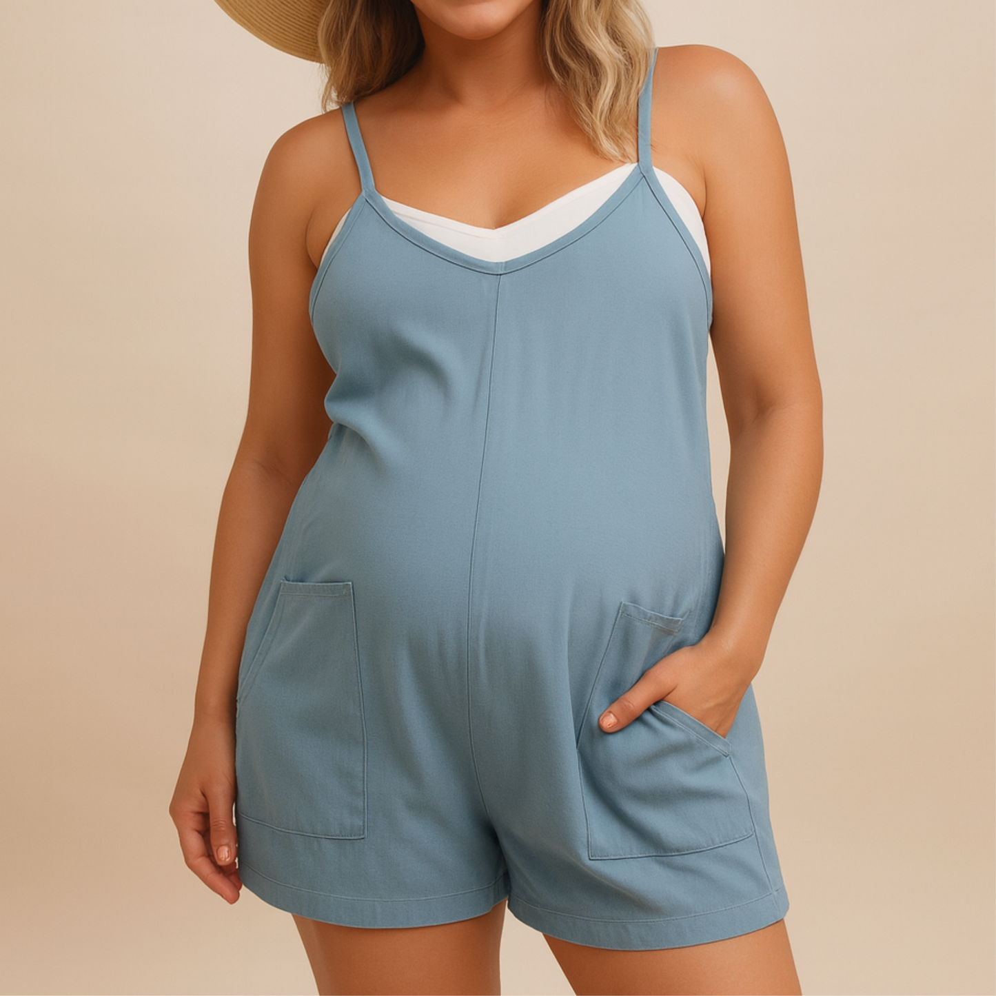 OVERSIZED JUMPSUIT SHORTS - MATERNITY AND POSTPARTUM