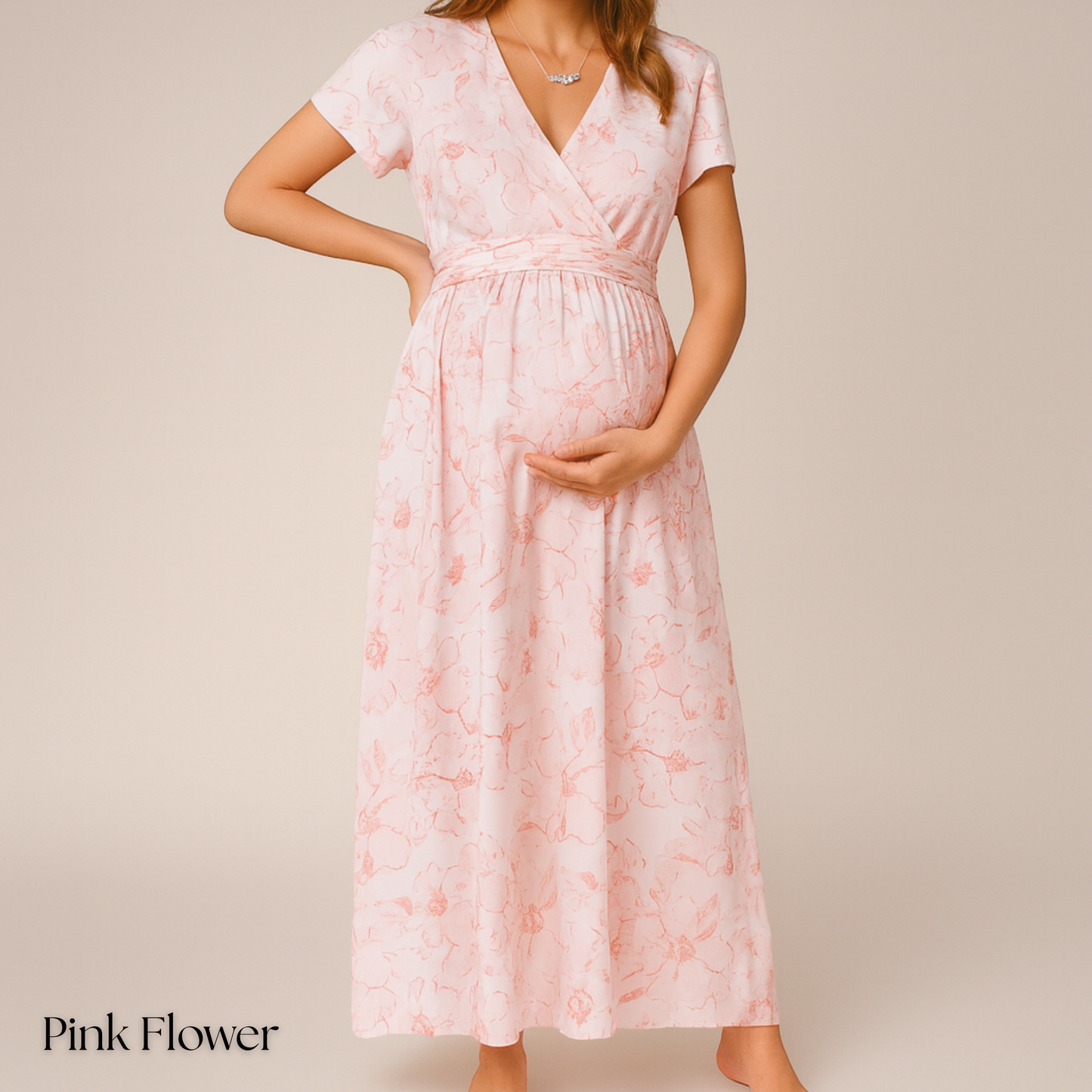 V-NECK DRESS - MATERNITY AND POSTPARTUM