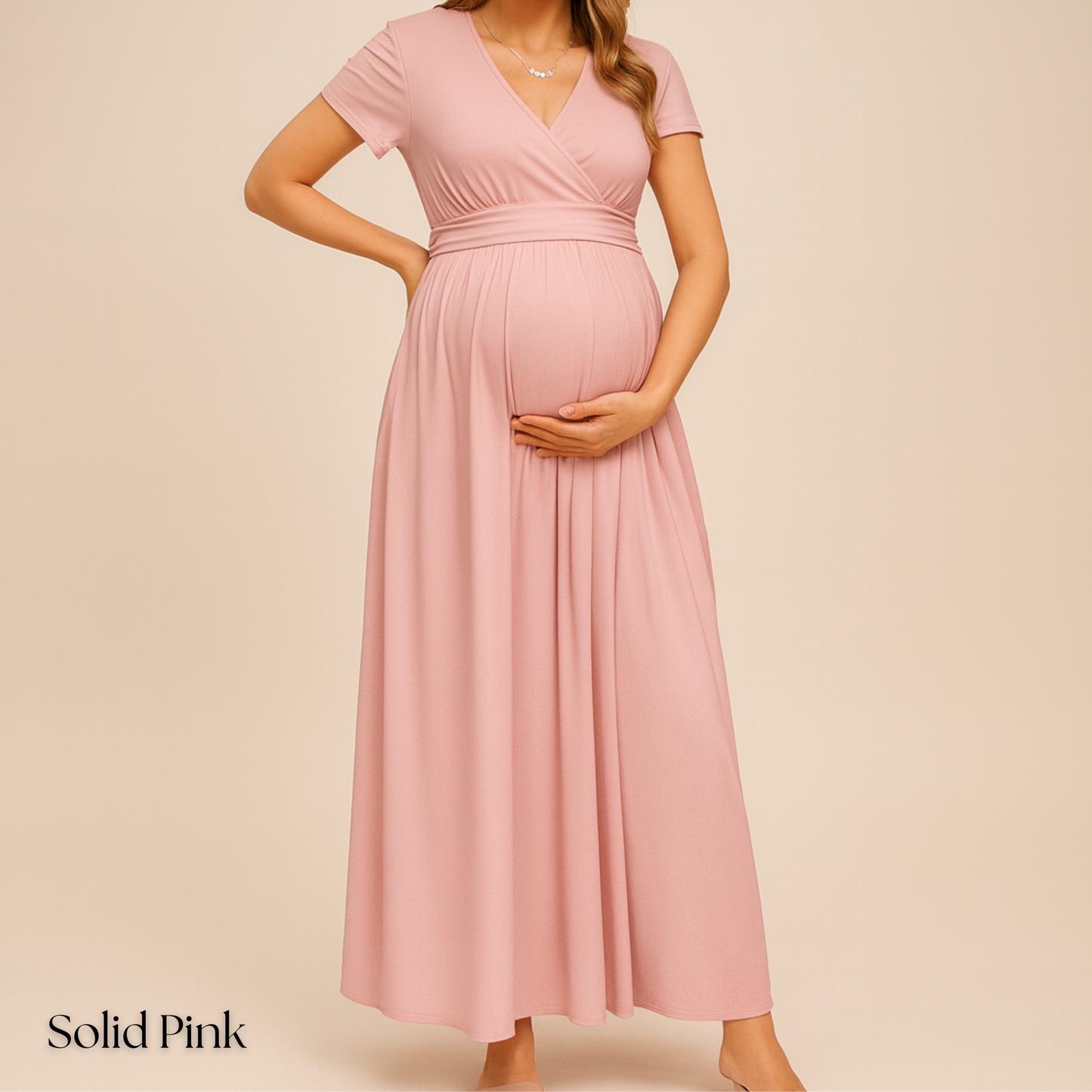 V-NECK DRESS - MATERNITY AND POSTPARTUM