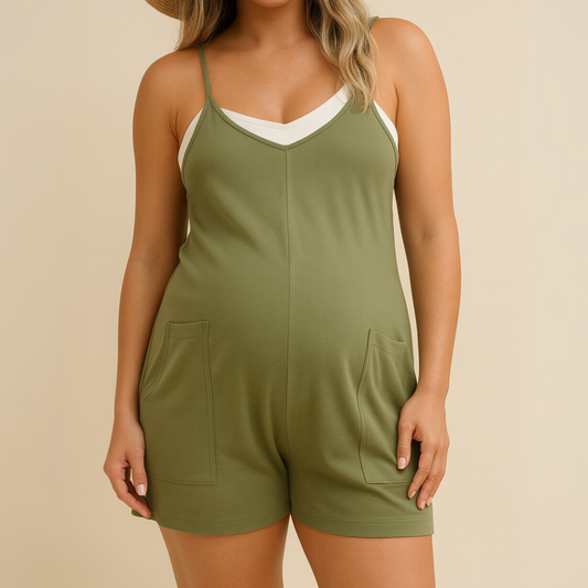 OVERSIZED JUMPSUIT SHORTS - MATERNITY AND POSTPARTUM