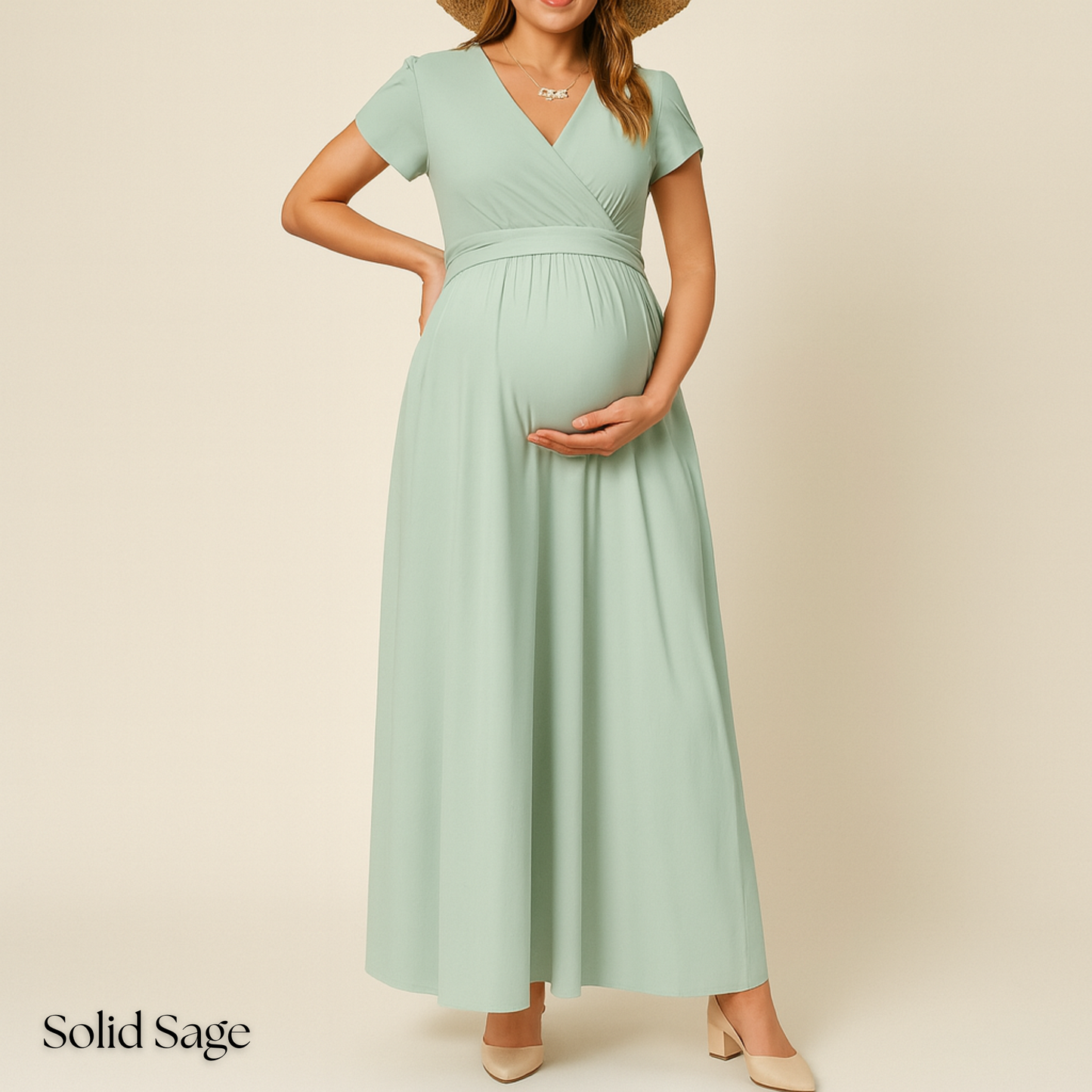V-NECK DRESS - MATERNITY AND POSTPARTUM