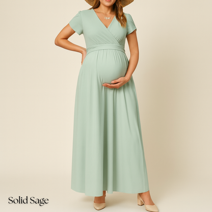 V-NECK DRESS - MATERNITY AND POSTPARTUM