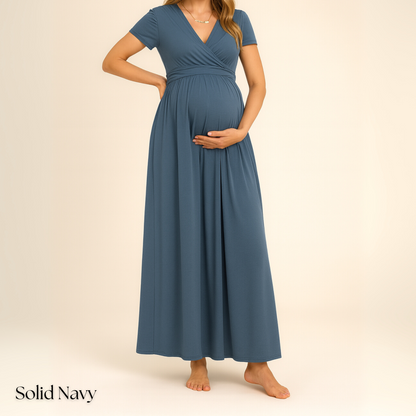 V-NECK DRESS - MATERNITY AND POSTPARTUM