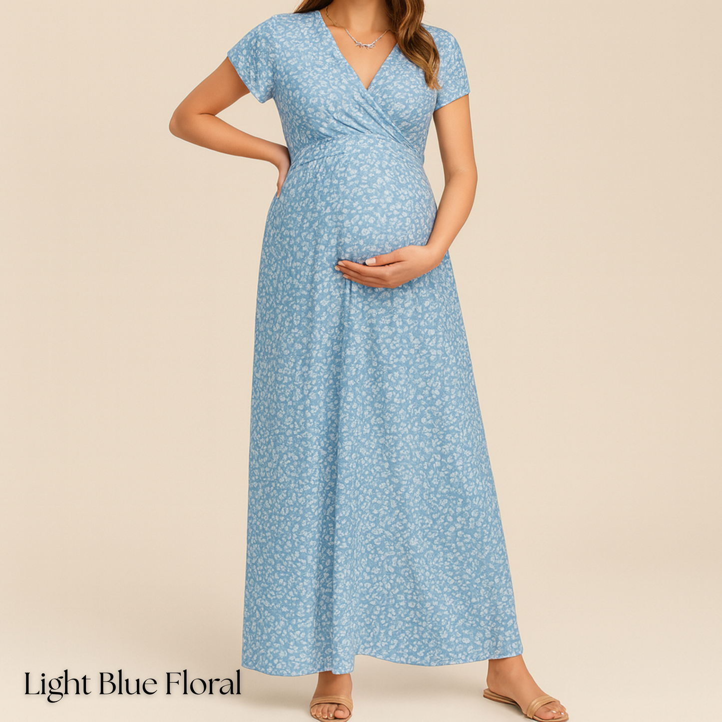 V-NECK DRESS - MATERNITY AND POSTPARTUM